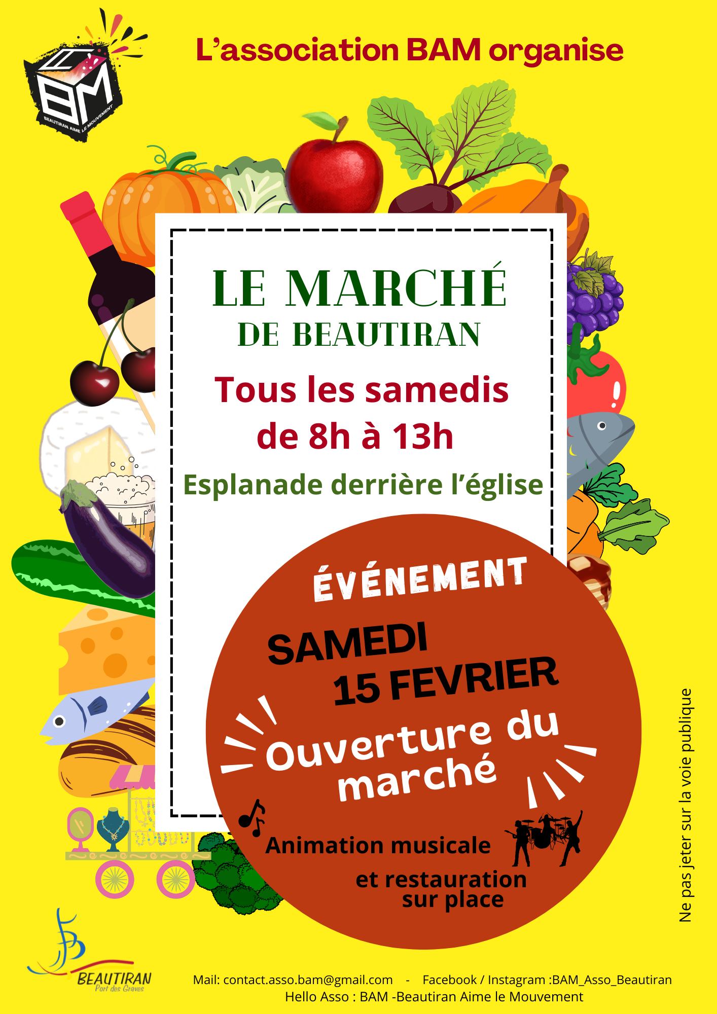 Ouverture du marché organisé par l’association BAM !