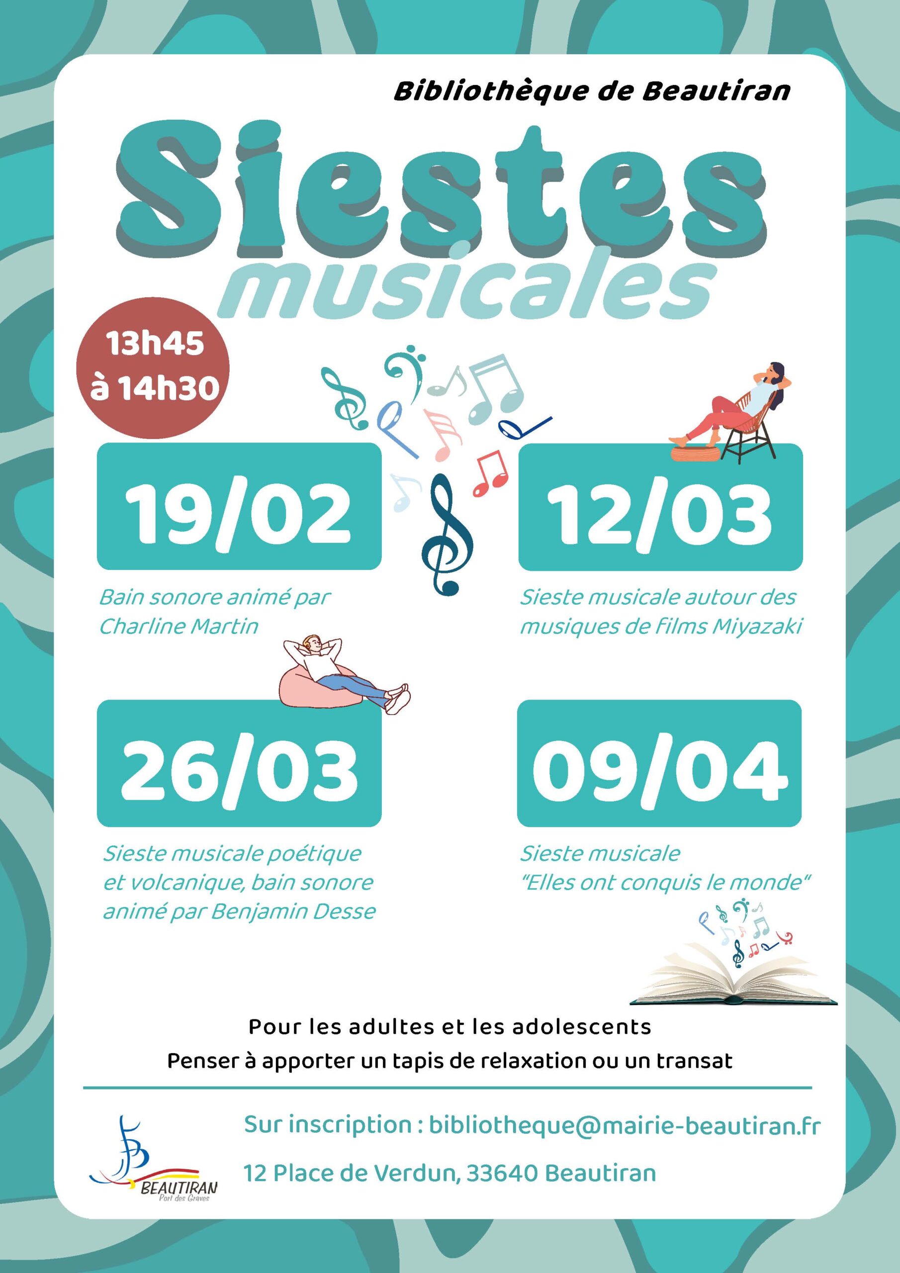 Sieste musicale à la bibliothèque le 09/04